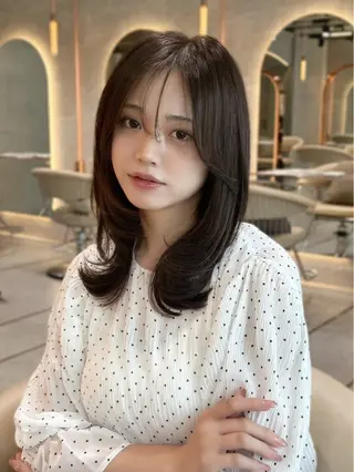 セミロング カラー パーマ 平川 友理/韓国ヘア💘のヘアスタイル