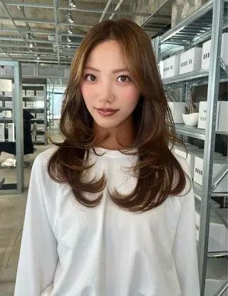 セミロング カラー ダブルカラー/レイヤ ーカット 🤍ゆきなのヘアスタイル