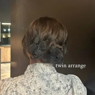 ヘアアレンジ レイヤー/ボブ/透明 感カラー/佐藤奈由のヘアスタイル