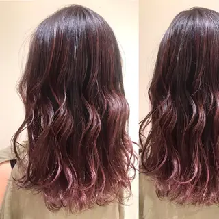 セミロング カラー スナコザワ レナのヘアスタイル