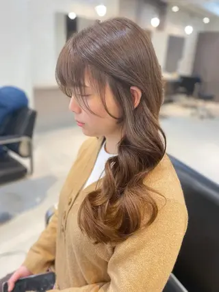 ロング カラー noa hair design 町田店所属・miyu♡̷̷ 韓国ヘア/顔まわりのヘアスタイル