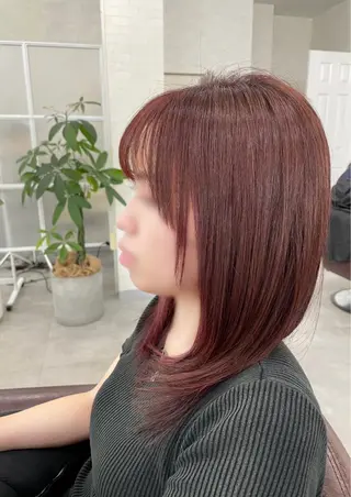 ミディアム カラー 縮毛矯正・髪質改善個室型salon Cannaつくばみどりの美容室【カンナ】所属・Canna honokaのヘアスタイル