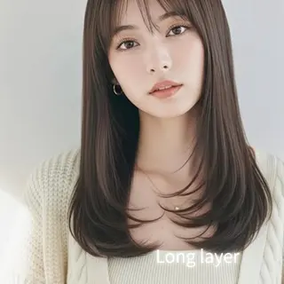 ロング レイヤーカット 西宮北口/みなみのヘアスタイル