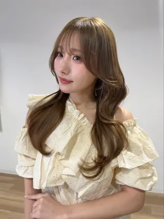 ロング カラー レイヤー/顔周り /いいぬまみかのヘアスタイル