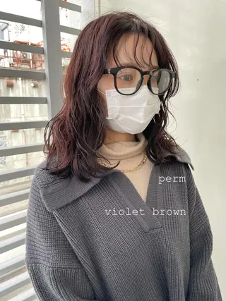 ミディアム カラー パーマ ヘアアレンジ 女性スタイリスト専門サロン Zina 天神所属・NANA／trend style🕊🍑のヘアスタイル