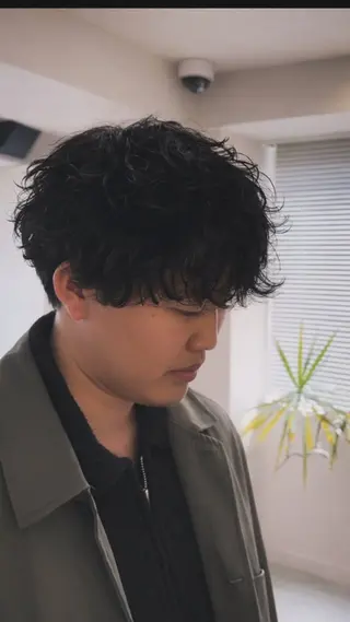 ショート パーマ メンズ 栄/メンズカット/ 二村 洸太朗のヘアスタイル
