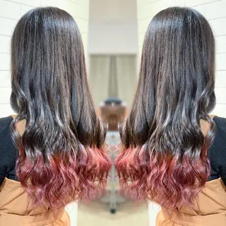 セミロング カラー ヘアアレンジ 髪質改善×ハイトーン 中田啄也のヘアスタイル