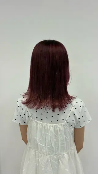 セミロング カラー ハイトーン/韓国ヘア senaのヘアスタイル