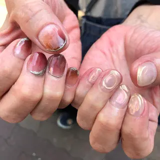 ロング カラー ヘアアレンジ キッズ ネイル マツエク・マツパ 福田 加奈のネイルデザイン