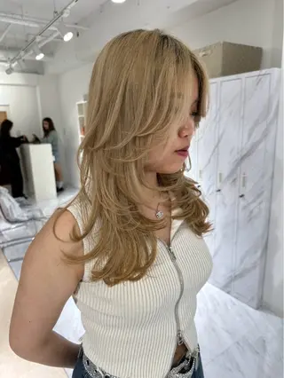 セミロング rina/無料 レイヤーカット/上野のヘアスタイル