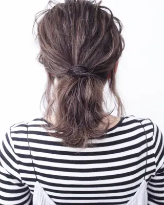 セミロング カラー ヘアアレンジ Mariana/ 鶴原-ハイライトのヘアスタイル