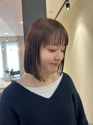 ミディアム カラー hub hair レイヤー/透明感のヘアスタイル