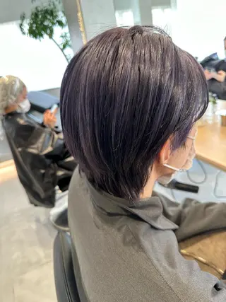 ショート カラー ヘアアレンジ メンズ オリーブ透明感カラー 表参道/MIKUのヘアスタイル