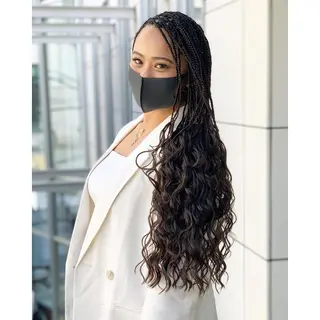 ロング カラー パーマ ヘアアレンジ メンズ キッズ BRAIDS💎愛子 大人ハイライト💎のヘアスタイル