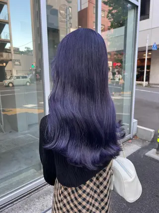 ロング カラー ワインレッド 🍒KAHOのヘアスタイル