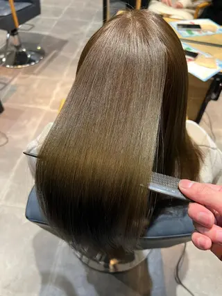 セミロング カラー パーマ ヘアアレンジ 【ヘアケア特化型】 newi天王寺のヘアスタイル