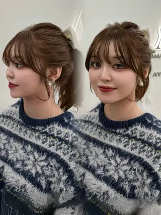 ロング カラー 韓国ヘア/レイヤー/ 顔まわり足立遥奈のヘアスタイル