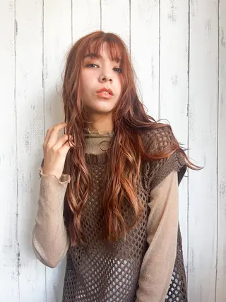 ロング カラー 上品な暖色/丸みボブ Chie🪷のヘアスタイル