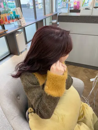 セミロング カラー あいり 福岡美容師のヘアスタイル