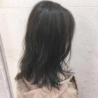 セミロング カラー 斉藤 貴也のヘアスタイル