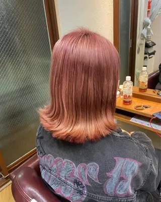 ミディアム カラー 暖色カラー🍒🌷 hitomiのヘアスタイル