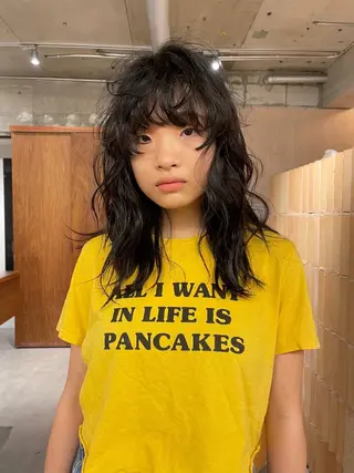 ミディアム パーマ 森田 博樹のヘアスタイル