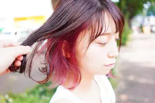 ミディアム カラー ハイトーン/レイヤー /ケアブリーチ石川治のヘアスタイル