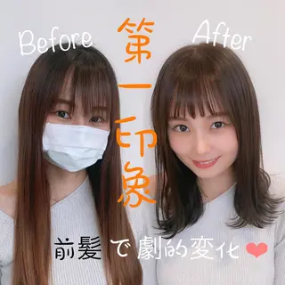 セミロング カラー 前髪/ハイライト得意 安西駿一　【銀座】のヘアスタイル