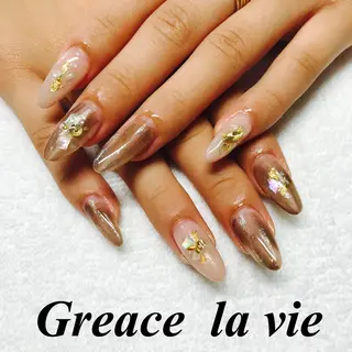 ロング カラー パーマ ヘアアレンジ キッズ ネイル マツエク・マツパ Greace la vie所属・Greace  la vieのネイルデザイン