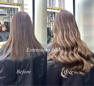 ロング カラー シールエクステ特化 ハイトーン、NANAのヘアスタイル