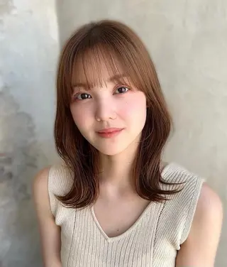 セミロング カラー 🧡くびれヘア/前髪 顔周り🧡久原結衣のヘアスタイル
