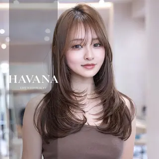 セミロング カラー HAVANA.天神 【レイヤー/ボブ】のヘアスタイル