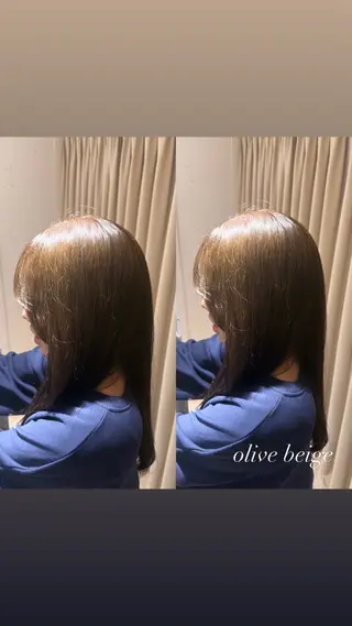 ロング カラー 艶カラー/ ストレート/くるみのヘアスタイル