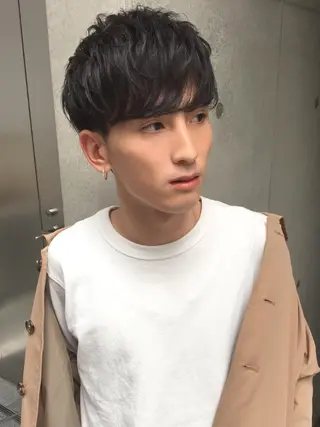 ミディアム カラー パーマ メンズ As hair所属・柔らか垢抜けｶﾗｰと ｶｯﾄ🫧ASUKAのヘアスタイル