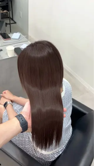 ロング 神戸で縮毛矯正/髪質 改善/お任せくださいのヘアスタイル