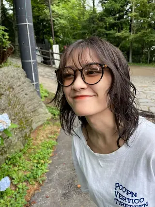 ミディアム カラー パーマ ウルフレイヤー エクステ/kokiのヘアスタイル