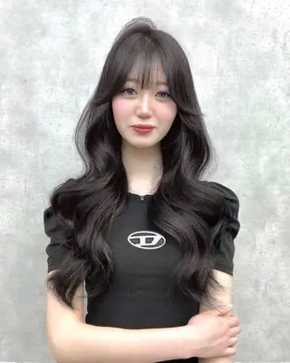 ロング カラー 京都レイヤーカット うえひのヘアスタイル