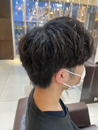 ショート メンズ 静岡/草薙パーマ メンズバレイヤージュのヘアスタイル