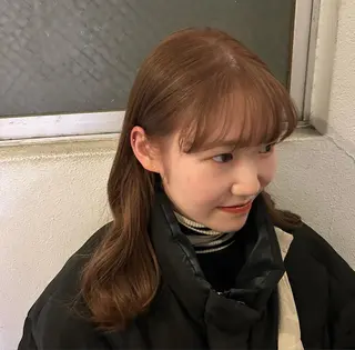 セミロング カラー 愛結 暖色カラー🎀🩰のヘアスタイル