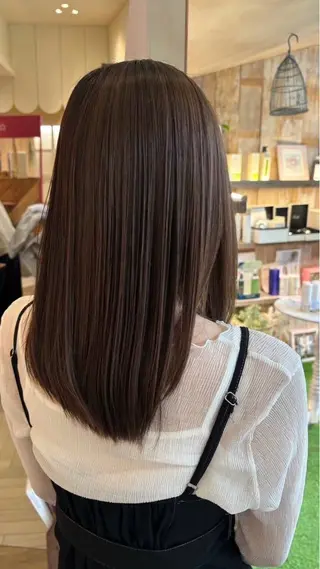 カラー 暗髪★校則問題無し 艶カラー★ココのヘアスタイル