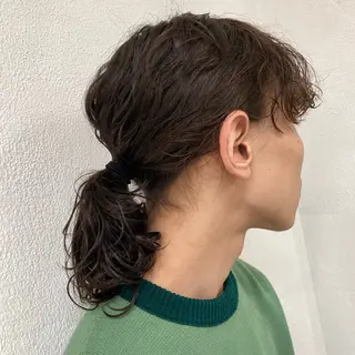 ミディアム カラー パーマ ウルフレイヤー エクステ/kokiのヘアスタイル