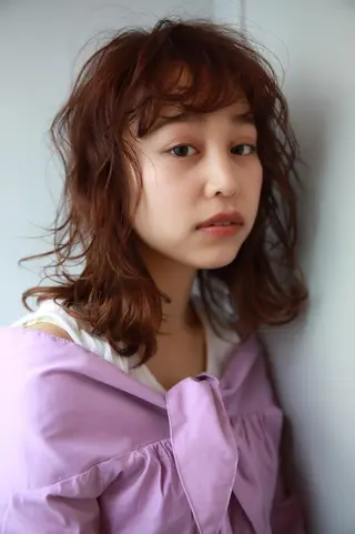 ミディアム カラー パーマ 山下 直人のヘアスタイル