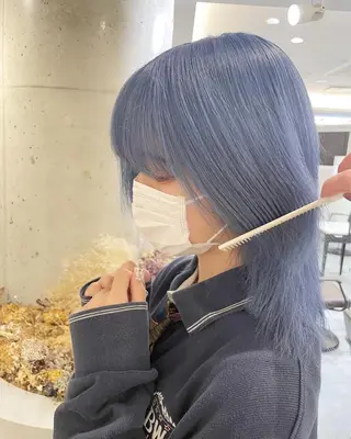 セミロング ♡似合わせハイトーン ♡maiのヘアスタイル