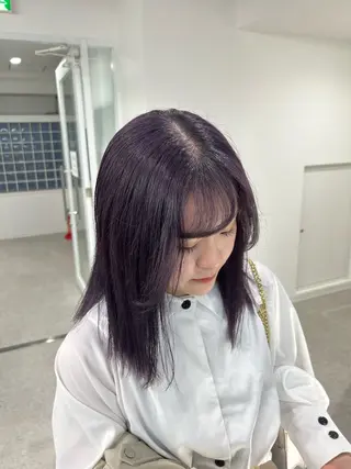 セミロング カラー 愛結 暖色カラー🎀🩰のヘアスタイル