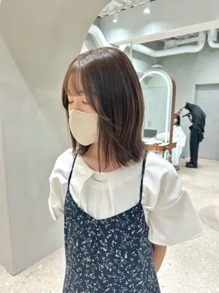 ミディアム カラー Luce横浜店所属・yuu 🪴 透明感 カラー/メンズパーマのヘアスタイル