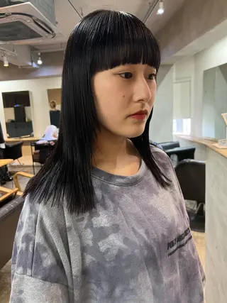 セミロング 東のりか/ハイトーン ブリーチカラー/ボブのヘアスタイル