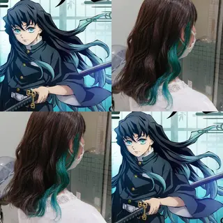 ミディアム カラー あらげ 🌈推しカラー🌈ᵕのヘアスタイル