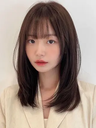 ミディアム saki‪🌱‬♡ /ボブ/透明感カラーのヘアスタイル