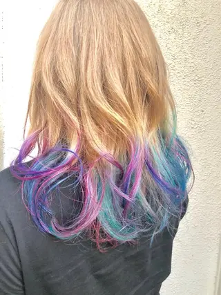 セミロング カラー ラブーケ中川中島店 クラタチカコのヘアスタイル