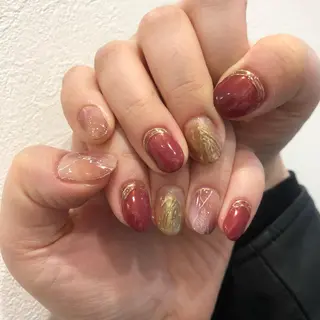 ロング カラー ヘアアレンジ キッズ ネイル マツエク・マツパ 福田 加奈のネイルデザイン